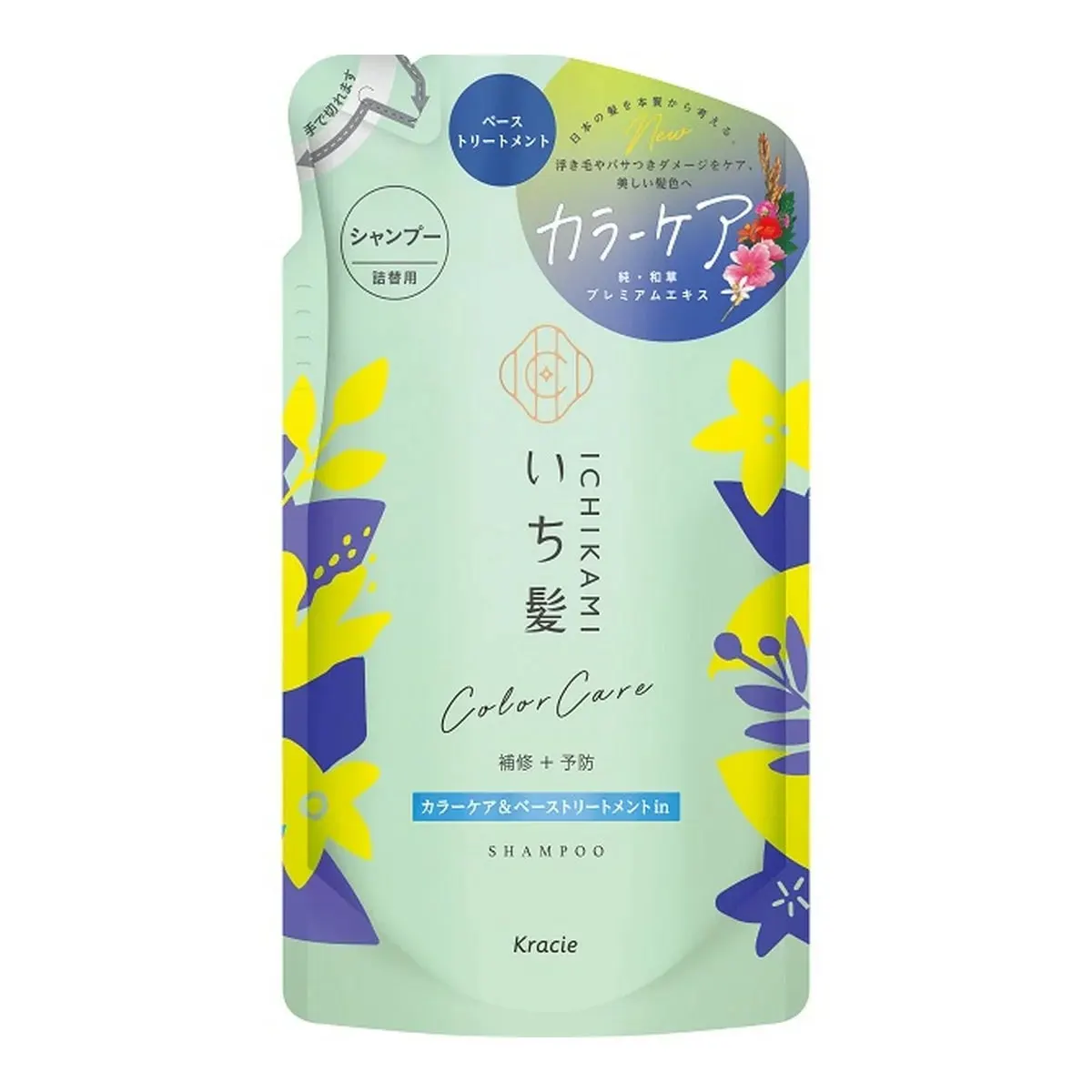 Восстанавливающий шампунь для окрашенных волос, запасной блок, Kracie Ichikami Color Care & Base Treatment Shampoo, Refill, 330ml