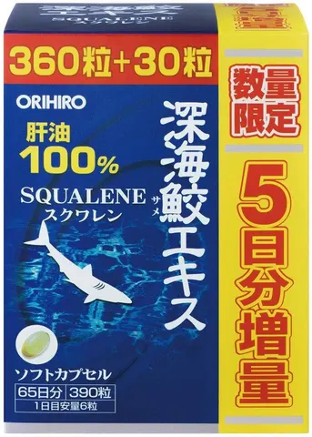 Сквален, Orihiro Deep Sea Shark Extract Capsules Large Quantity, 390 шт