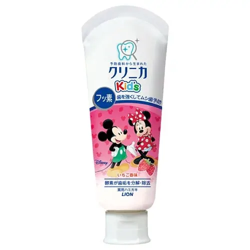 Детская зубная паста, защита от кариеса, вкус клубники, Lion Clinica Kids Toothpaste Fresh Strawberry, 60g