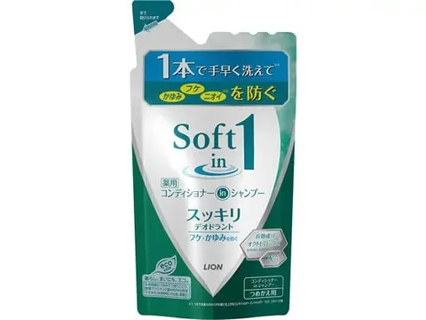 Шампунь-кондиционер от перхоти, запасной блок, Lion Soft in One Shampoo Refreshing Deodorant Refill, 370ml