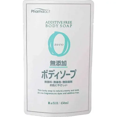 Гель для душа, для чувствительной кожи, запасной блок, Kumano Yushi Pharma Act Additive-Free Body Soap, Refill, 450ml