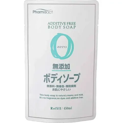 Гель для душа, для чувствительной кожи, запасной блок, Kumano Yushi Pharma Act Additive-Free Body Soap, Refill, 450ml