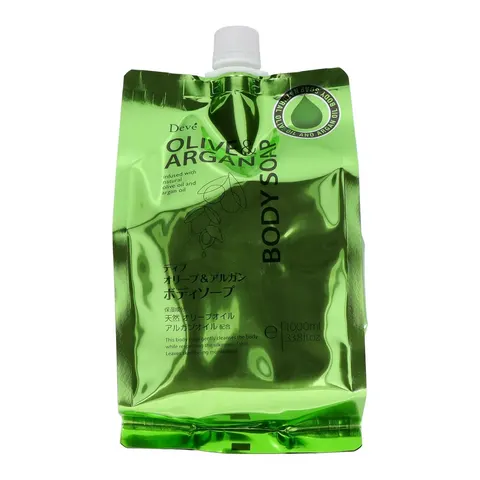 Гель для душа на основе масла оливы и арганы, запасной блок, Kumano Yushi Olive & Argan Body Soap, Refill, 1L