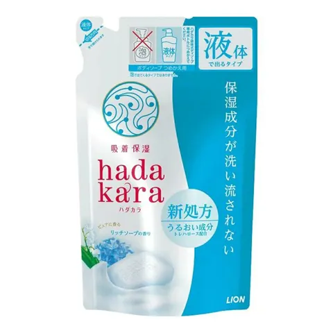 Lion Hadakara Body Soap Rich Soap Fragrance, Refill, 360ml