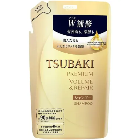 Шампунь для повреждённых волос, с маслом камелии, запасной блок, Tsubaki Premium Volume & Repair Shampoo, Refill, 330ml