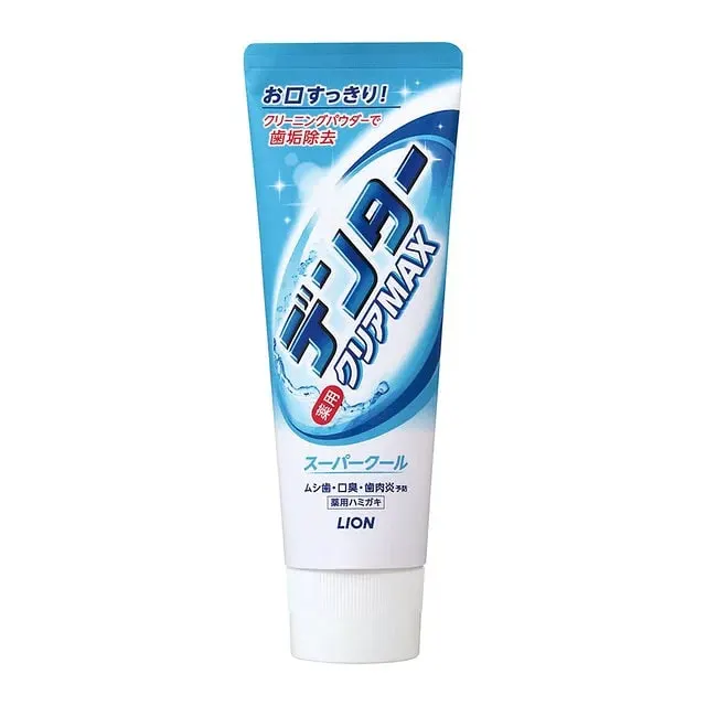 Зубная паста от кариеса, с микрогранулами, мятный вкус, Lion Dentor Clear Max Super Cool Vertical, 140g