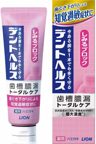 Зубная паста для чувствительных зубов, вкус трав и мяты, Lion Dent Health Medicated Toothpaste Shimiru Block, 85g