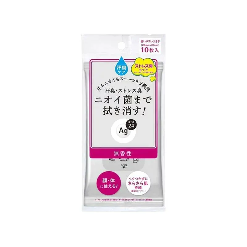 Дезодорирующие влажные салфетки для тела, без аромата, Fine Today AG Deo 24 Clear Shower Sheet Unscented, 10шт