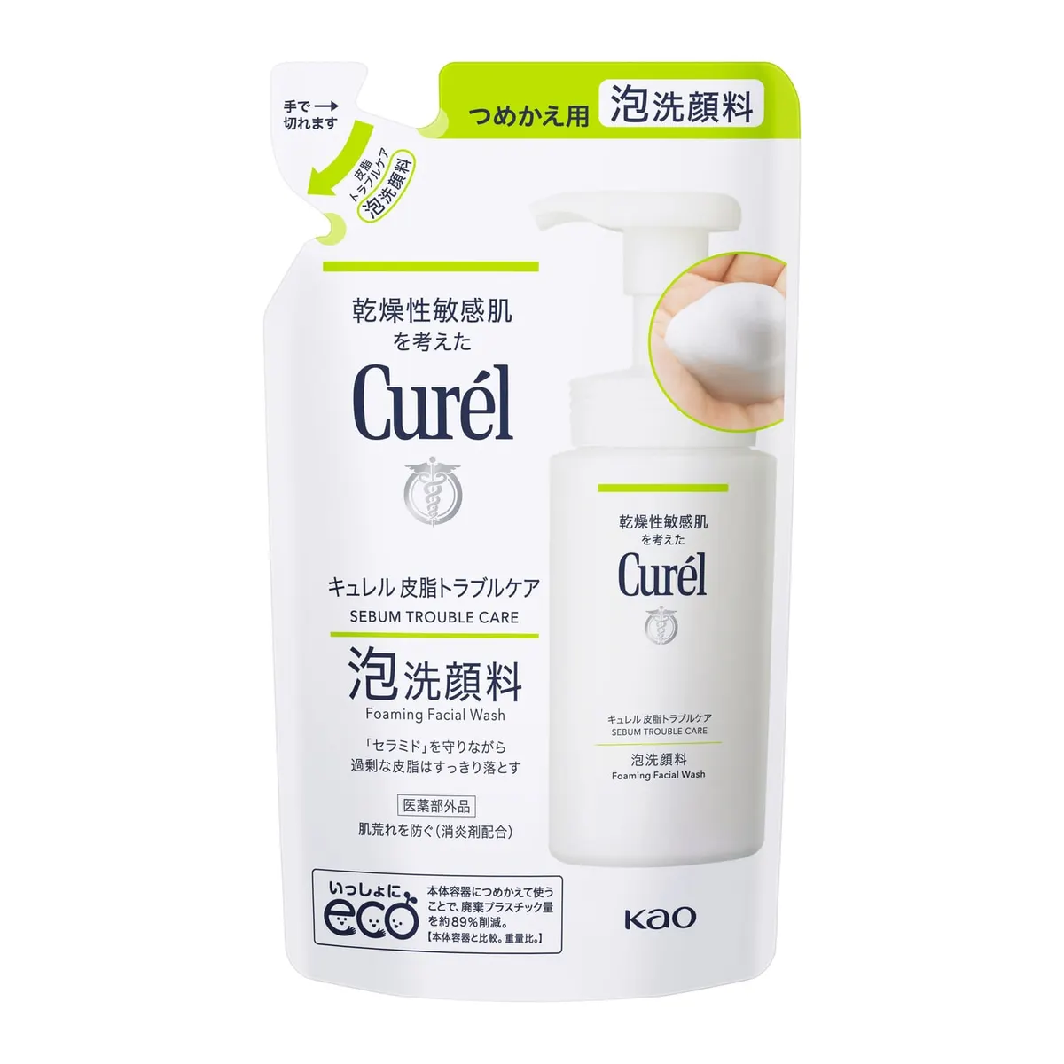 Curél пенка для умывания Sebum Trouble Care, сменный блок 130 мл