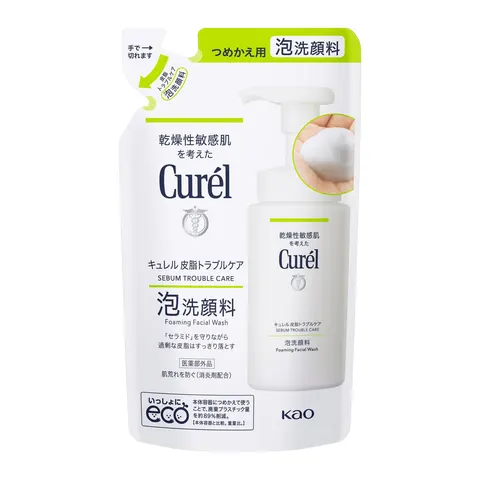 Curél пенка для умывания Sebum Trouble Care, сменный блок 130 мл