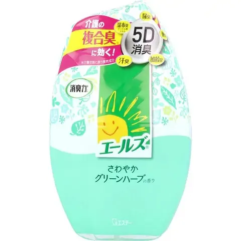 Освежитель воздуха для помещений, аромат зелени, ST Shoshuryoku Nursing Air Freshener Stationary Refreshing Green Herb, 400ml