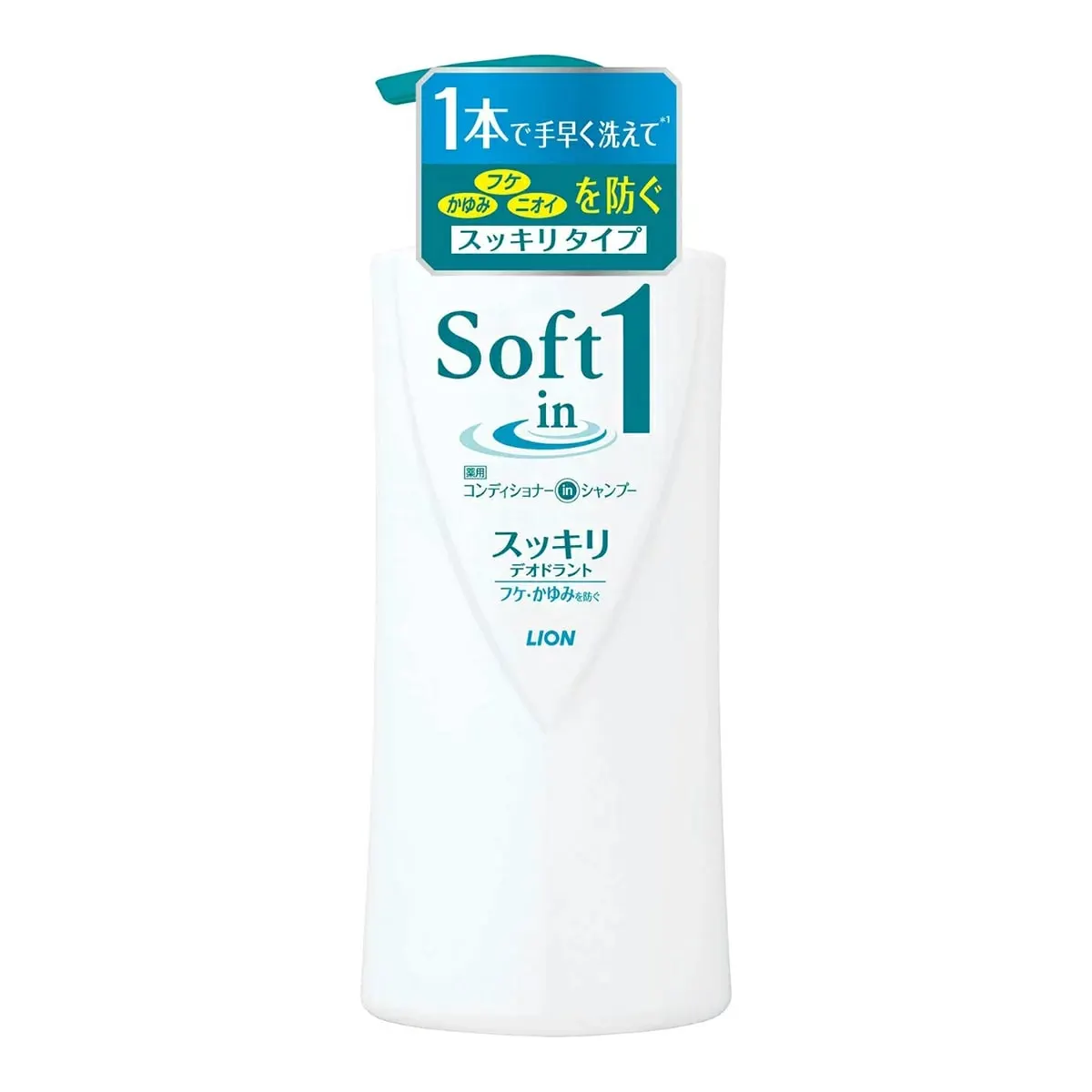 Шампунь-кондиционер против перхоти, цитрусово-цветочный аромат, Lion Soft in One Shampoo Refreshing Deodorant, 520ml
