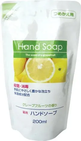 Мыло для рук антибактериальное, аромат грейпфрута, запасной блок, Daiichi Sekken Medicated Hand Soap Grapefruit Fragrance, Refill, 200ml