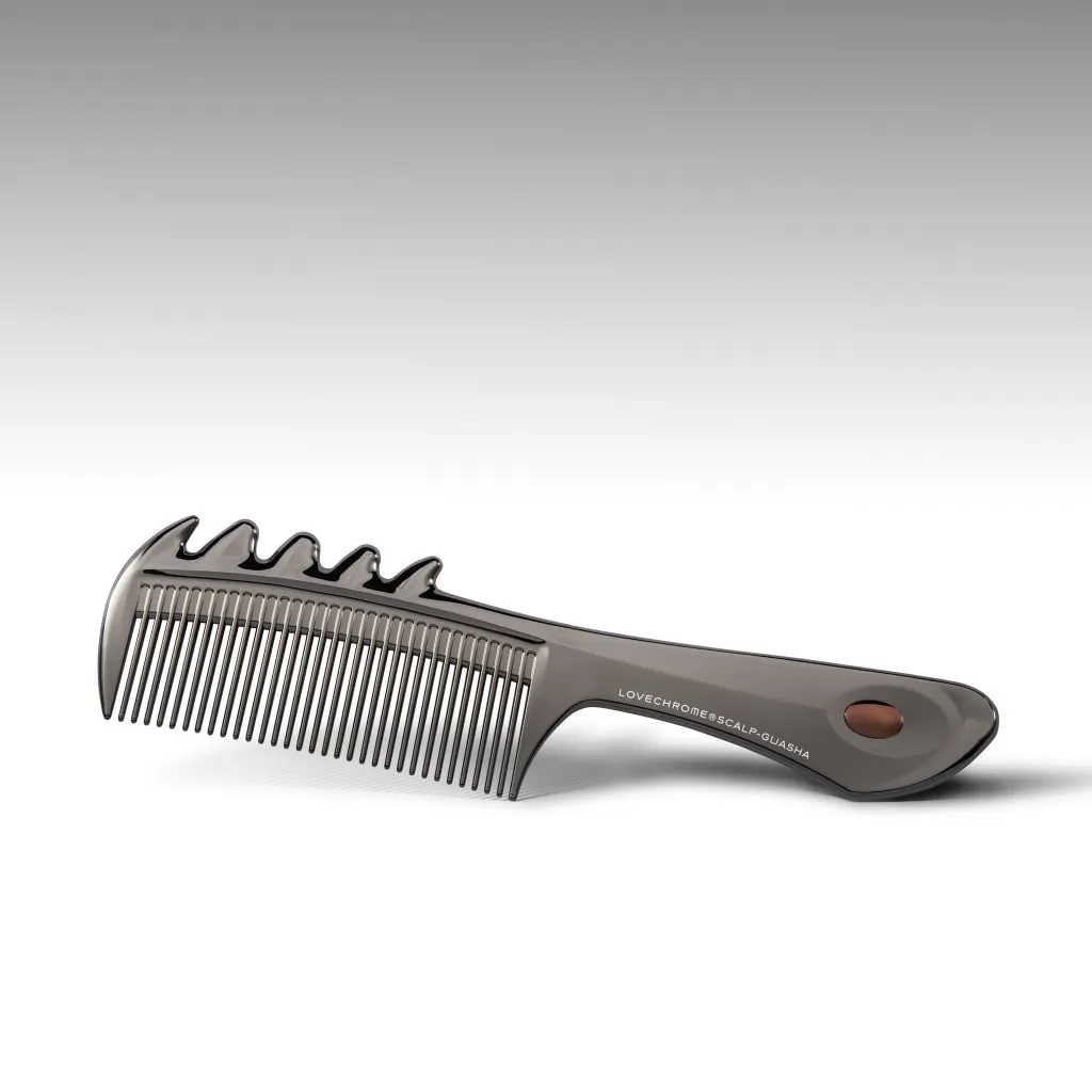 LOVECHROME PG Scalp Kassa, расчёска с массажной кромкой гуаша, чёрная