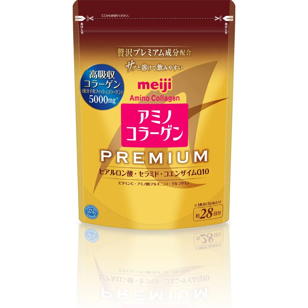 Meiji Amino Collagen Premium, амино-коллаген в порошке премиум, 196 г