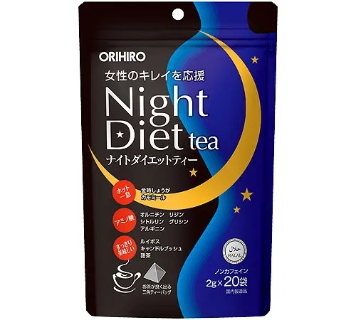Чай для похудения во сне, без кофеина, Orihiro Night Diet Tea, 20 саше
