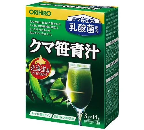 Зелёный сок из листьев бамбука "Кума", Orihiro Kumazasa Green Juice, 14 саше