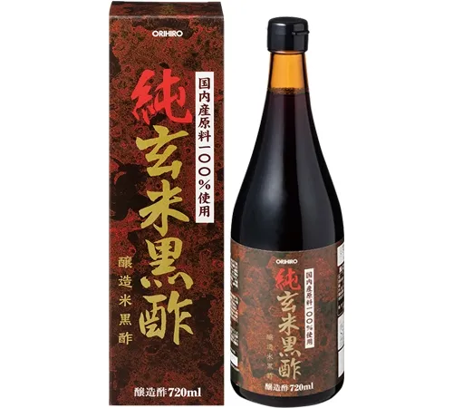 Чёрный уксус из коричневого риса, Orihiro Pure Brown Rice Black Vinegar, 720ml