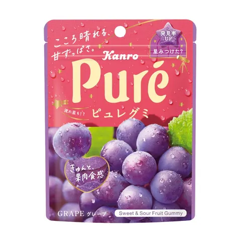 Kanro Pure Gummy grape, 56 g