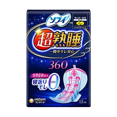 Sofy Cho-Jukusui Guard 360 Night Pads with Wings 36cm, 6 pcs