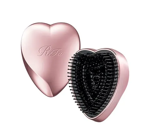 ReFa Heart Brush mini, мини-щётка для волос с крышкой, розовое золото