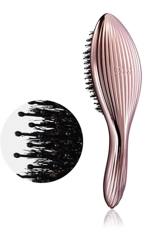 ReFa Aile Brush Ray, щётка с натуральной свиной щетиной и подставкой, розовое золото