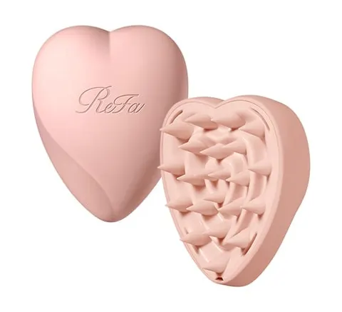 ReFa Heart Brush for Scalp, массажная щётка для кожи головы, матовая розовая