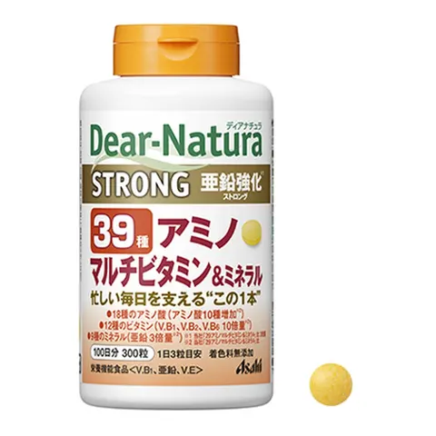 Dear-Natura Strong 39 Amino Multivitamin & Mineral: 39 nutrients (18 amino acids, 12 vitamins, 9 minerals), 300 tablets (100 days)