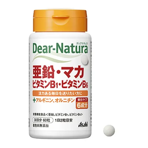 Dear-Natura Zinc, Maca, Vitamin B1 & B6: for daily vitality, 120 tablets (60 days)