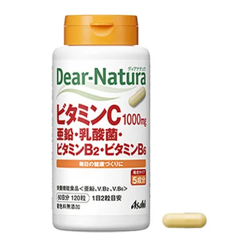 Dear-Natura Vitamin C, Zinc, Lactic Acid Bacteria, Vitamin B2 & B6, 120 tablets (60 days)