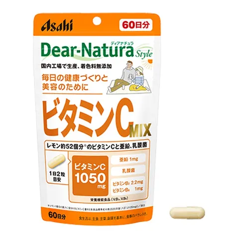 Dear-Natura Vitamin C MIX: 1050mg vitamin C with zinc & lactic acid bacteria, 120 tablets (60 days)