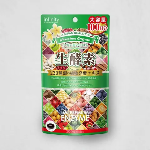Infinity Premium Живые ферменты Nama Koso, большая упаковка, 200 капсул (100 дней)
