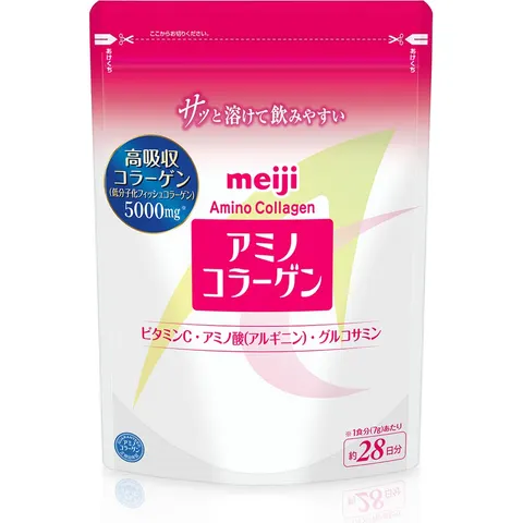Meiji Amino Collagen, амино-коллаген в порошке, 196 г