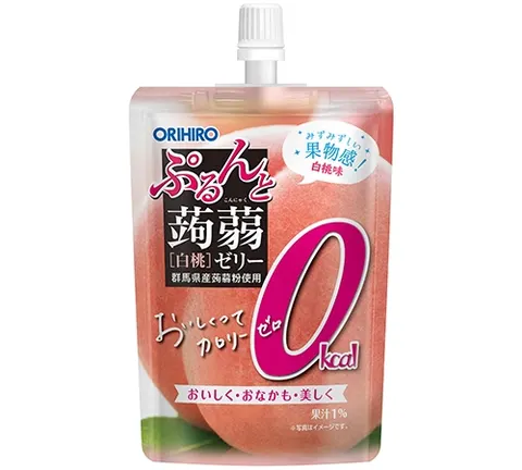 Orihiro Purunto Konjac Jelly Standing Zero Calorie White Peach, 130g
