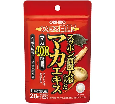 Orihiro Soft-shelled turtle maca extract with Korean ginseng 120 tablets