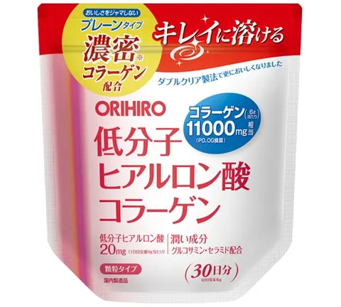 Низкомоллекулярный коллаген с гиалуроновой кислотой, Orihiro Low Molecular Weight Hyaluronic Acid Collagen Bag, 180g