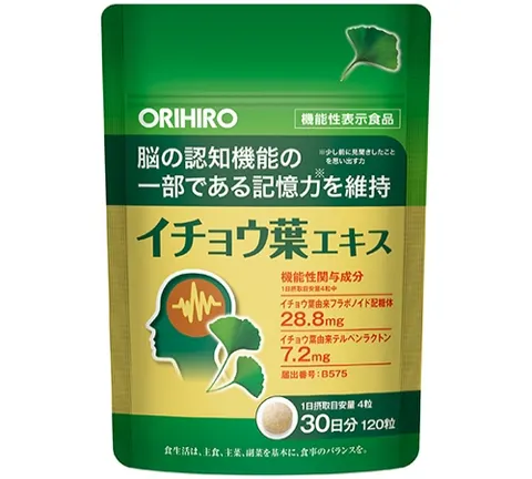 Orihiro functional food ginkgo leaf extract 120 tablets
