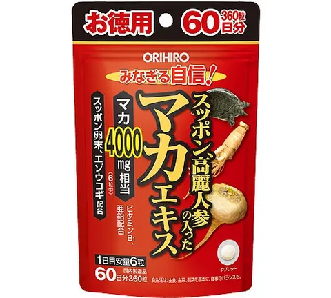 Orihiro Soft-shelled turtle maca extract with Korean ginseng, 360 tablets