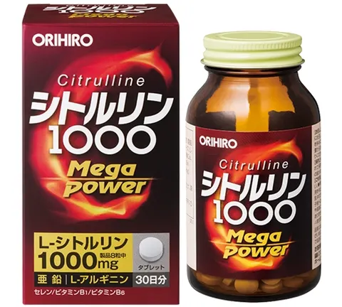 Цитруллин - добавка для повышения выносливости организма, Orihiro Citrulline Mega Power 1000, 240шт