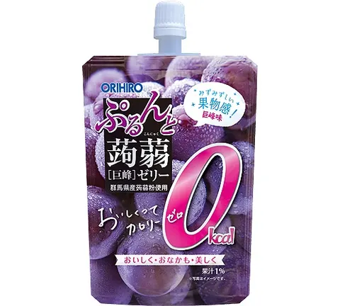 Orihiro Purunto Konjac Jelly Standing, Zero Calories, Kyoho Grape, 130g