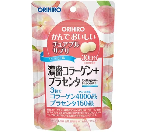 Orihiro delicious chewable supplement, dense collagen + placenta